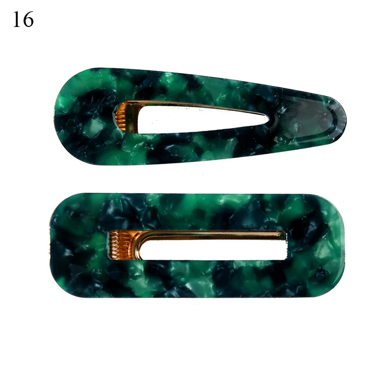 Заколки для волос из акриловой смолы 2 шт. зажимы с мраморным узором