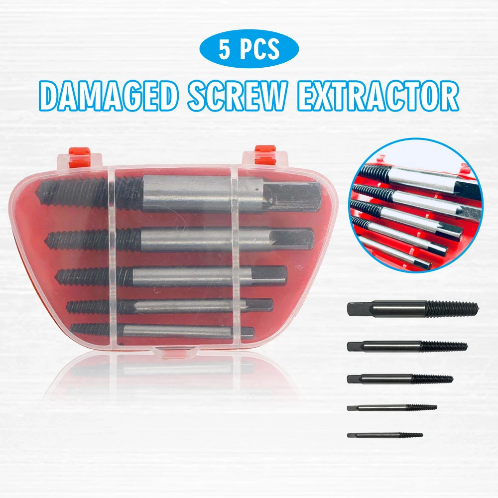 

5 шт., набор инструментов для удаления поврежденных винтов с левой стороны