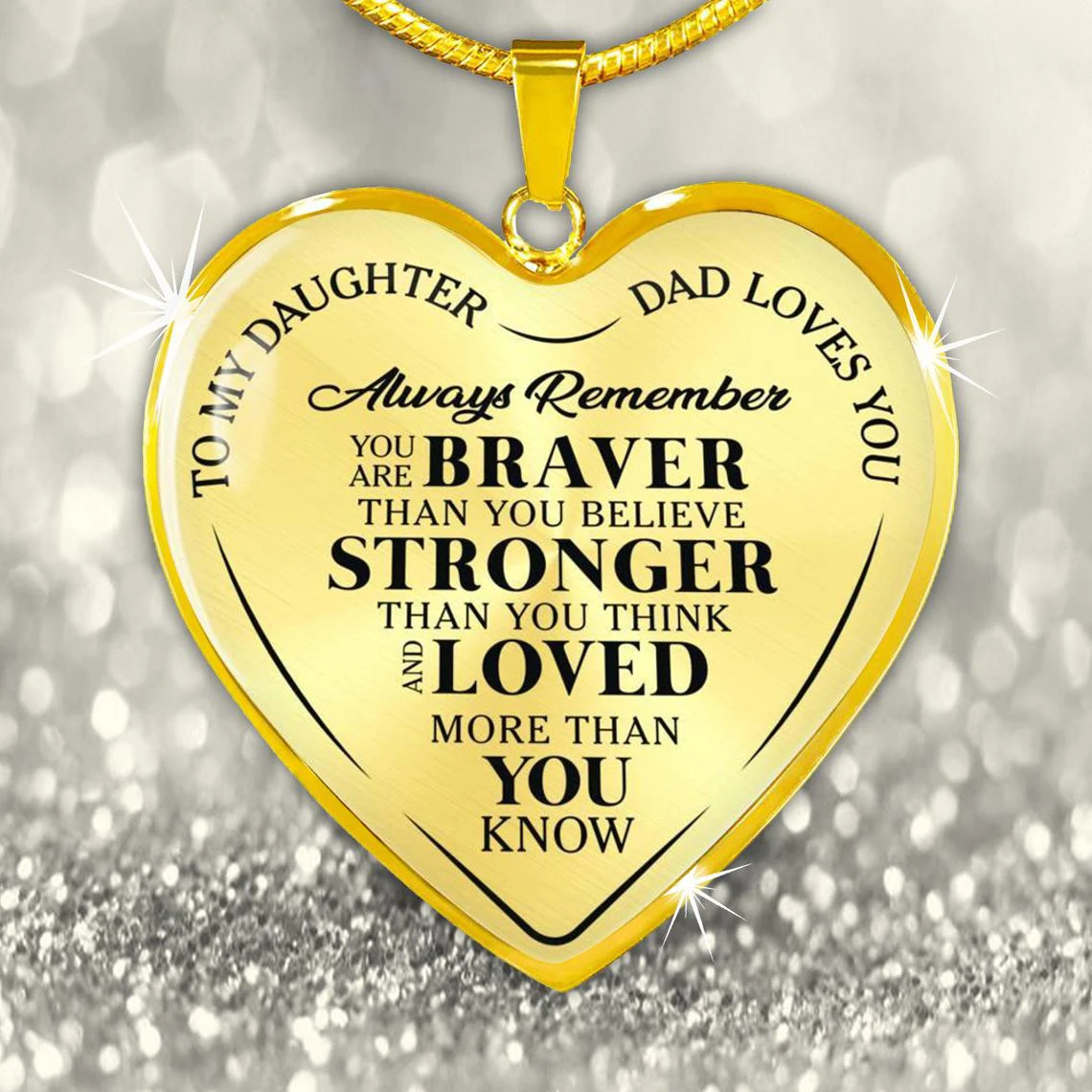 

Always Remember I Love You Inspiration Heart Necklace To Daughter and Son Exquisite Pendant Neckchain To Children From Mom Dad