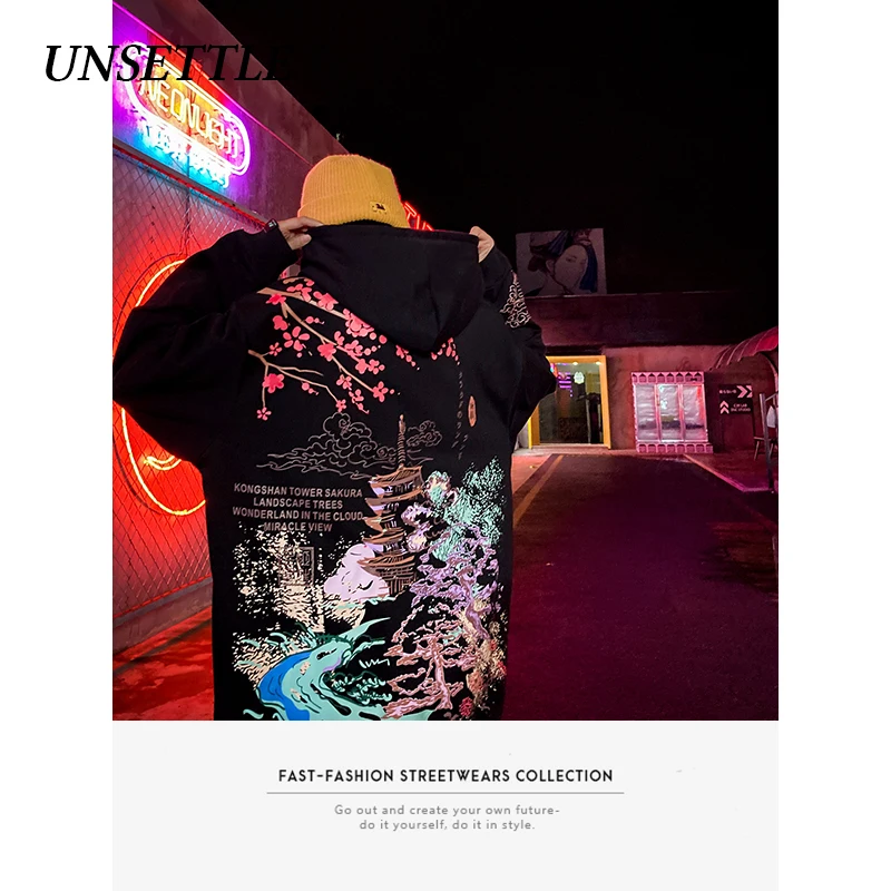 Толстовка мужская флисовая в стиле Харадзюку худи японском уличная одежда хип