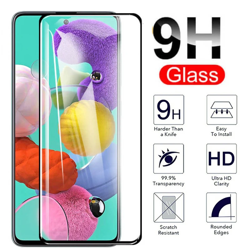 9H Protective Glass for Samsung Galaxy A50 A71 A70 A51 A 50 51 40 71 A42 A40 A52 M51 Tempered Glass Screen Protector Full Cover