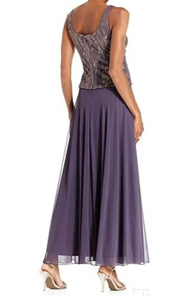 

Ankle Length Lavender Mother of the Bride Dresses with Jacket 2019 Lace Square Neck Elegant Wedding Guest Dress Special Occasion