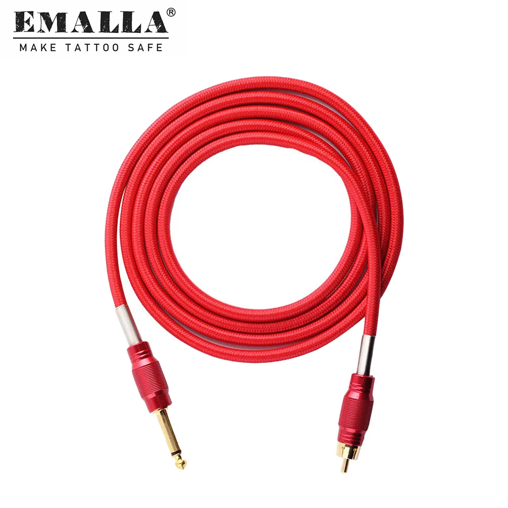 

EMALLA 1 шт., красный силиконовый зажим для татуировок, шнур RCA, зажим для тату-машинки, блок питания, провод для татуировок, бесплатная доставка