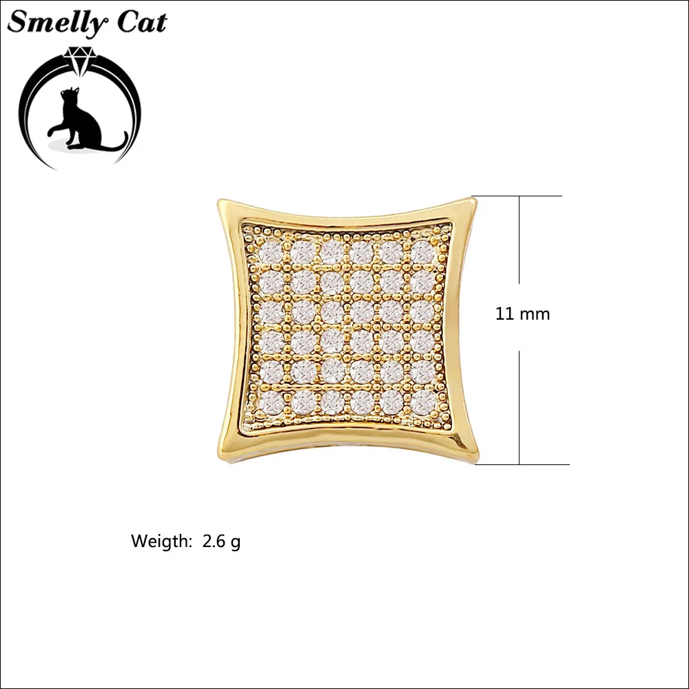 Вонючий кот креативный хип хоп микро вставка циркония квадратные уши ногтей