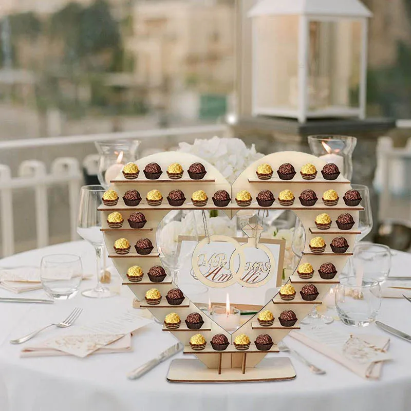 Деревянная подставка для шоколада романтическая торта конфеты в деревенском