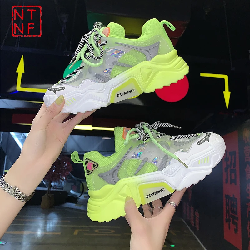 

2021 Sneakers Women Platform Shoes Basket Femme Fashion Breathable Thick Bottom Designer Chunky Sneakers Woman Zapatillas Mujer