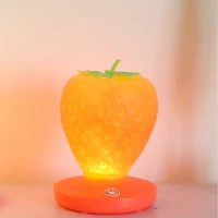 touch dimmable led night light silicone strawberry carrot nightlight usb bedside lamp for baby children kids gift bedroom deco