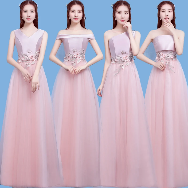 Платье подружки невесты для подростков розовое элегантное платье из