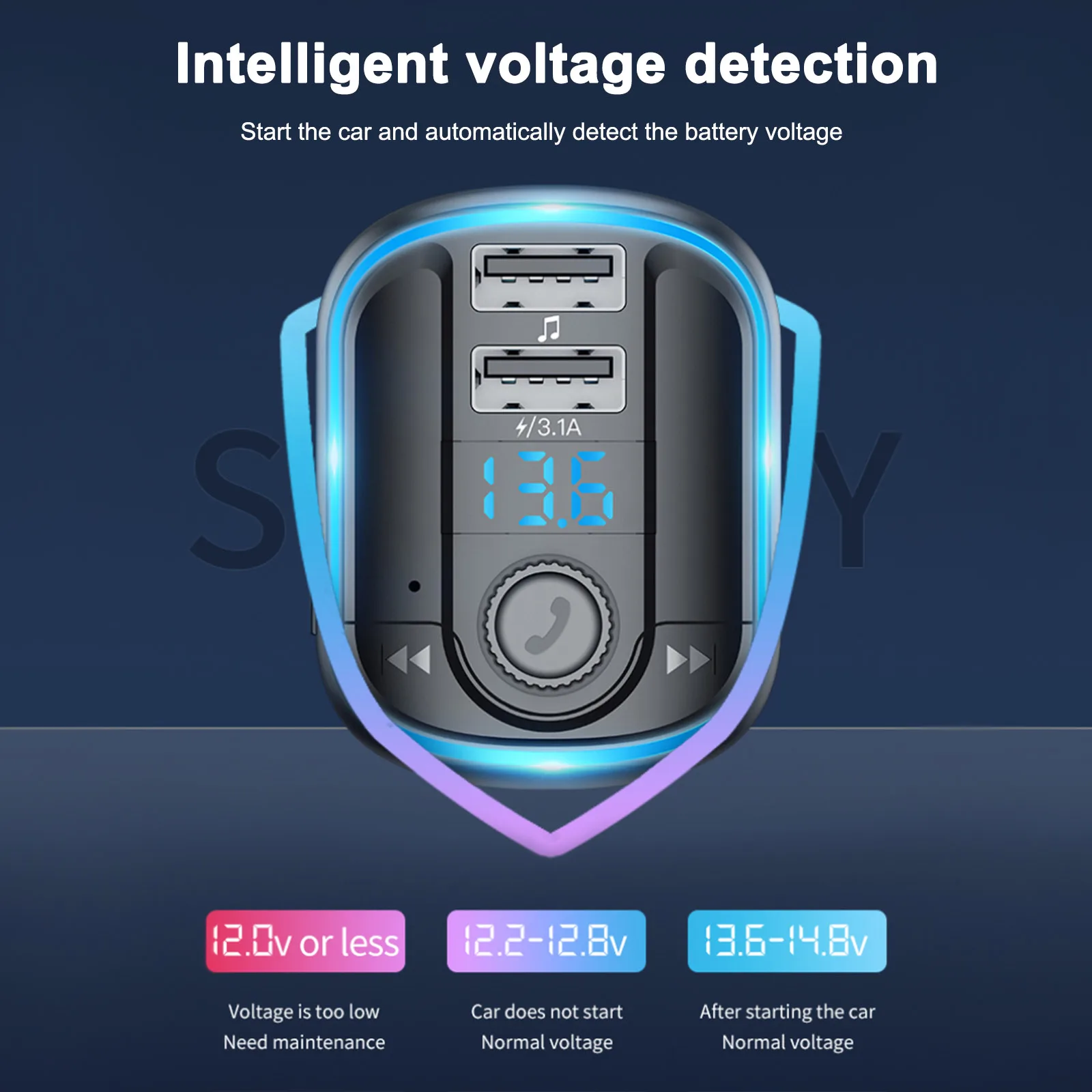 Двойное зарядное устройство USB BT 5 0 автомобильный FM-передатчик MP3 музыкальный