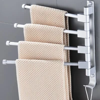 space aluminium towel rack 180%c2%b0 free rotation bathroom shelf 3 5 towel bars self adhesive towel raill kitchen accessories