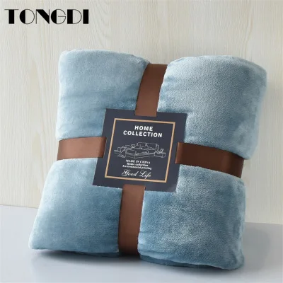 

TONGDI Super Soft Warm Fannel Fleece Throw Blanket Solid Couch Cover For Winter All Season Sofa Machine Wash Plush Bedspread