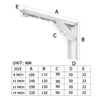 2pcs triangle folding bracket adjustable wall mounted table shelf heavy duty bench support furniture hardware accessory