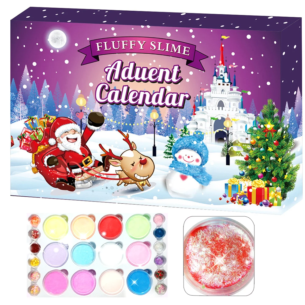 

24 Pieces/Set Slime Bubble Gum Crystal Mud Advent Calendar 2020 Children And Adolescents Christmas Countdown