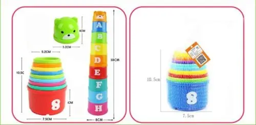 

Figure And Letters Children Educational Toys 9PCS Baby Fun Stacking Cups Toy Fun Rainbow Cups Stacking Tower Mini Bear Toy Gifts