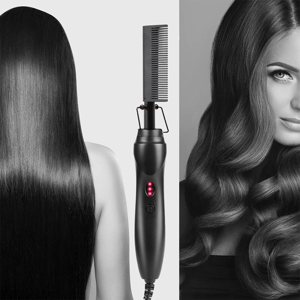 

Electric Heating Comb Hot Hair Straightener Ceramic Curling Dry Heating Brush Travel Home Iron Hair Curler Comb Hair Straight
