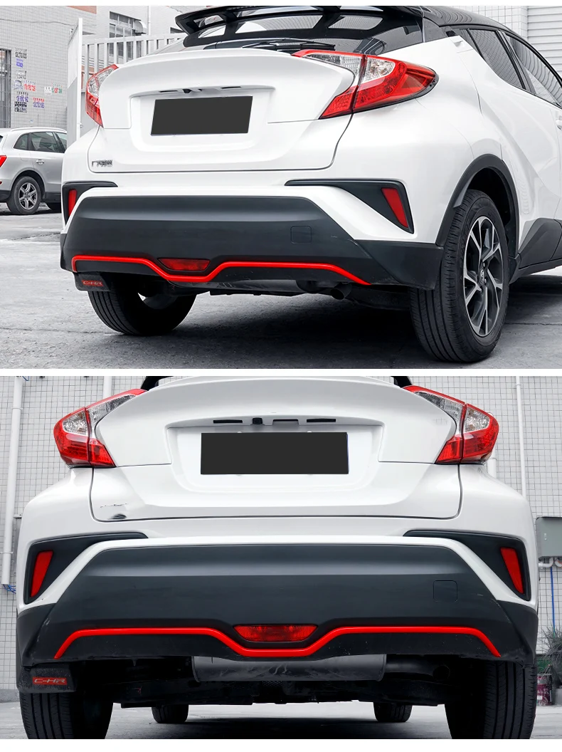 Задняя планка накладка применяется только для Toyota CHR заднего бампера украшения, абс материал яркая полоса C-HR внешняя отделка модификация
