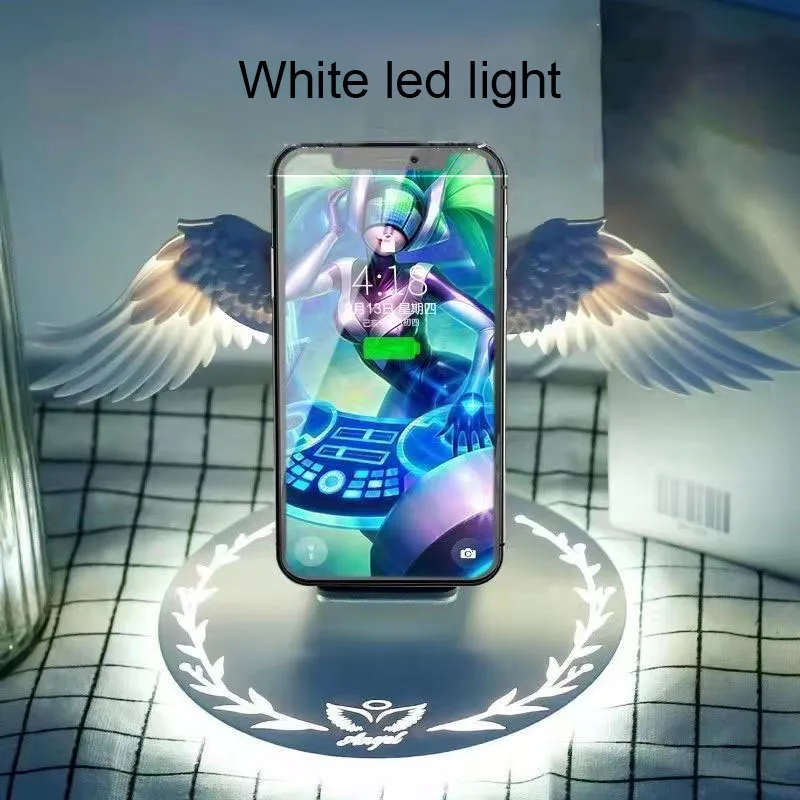 angel wings wireless charger qi wireless charger stand for iphone12 11 x xr 8 plus samsung wireless charging pad with wings free global shipping
