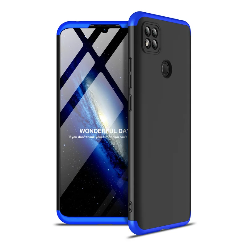 

For Redmi 9C Phone Case Hard PC Matte Shockproof 360 Full Protective Three-stage Combination Back Cover For Redmi 9A GKK Case