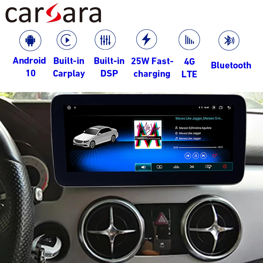 Android 10 4 + 64G Мультимедийный сенсорный экран для Benz GLK Class X204 280 300 350 2008 2015 carplay
