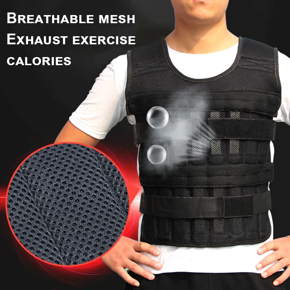 

15/35kg Loading Weight Vest For Boxing Training Workout Fitness Gym Equipment Adjustable Waistcoat Jacket Sand Accessories