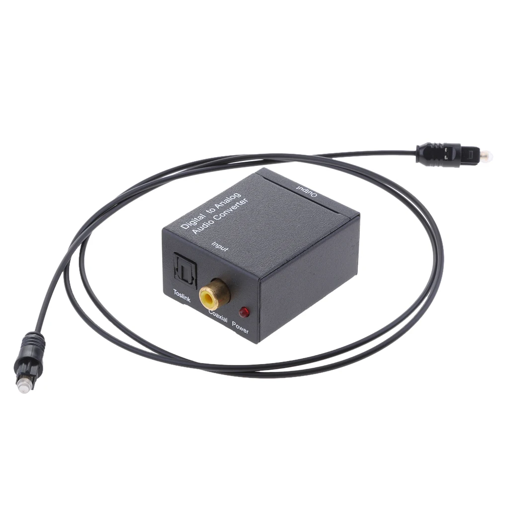 

Digital to Analog Audio Converter, Optical Coaxial Toslink SPDIF to RCA R/L + Fiber Cable Cord