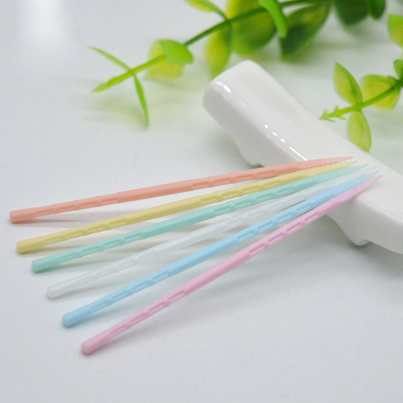 

100PCS Toothpicks Interdental Brushes Dental Floss Single Double head Tooth Picks Teeth Cleaning Sticks Oral Hygiene Care