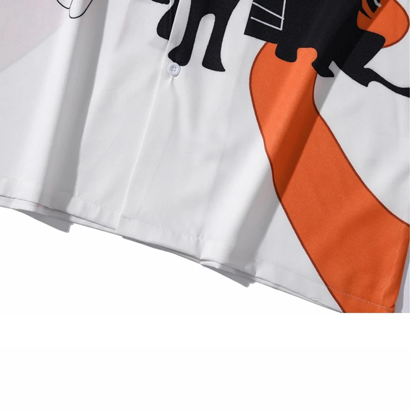 

ELKMU Hip Hop Hawaiian Shirt Funny Dog Men Print Streetwear Harajuku Holiday Beach Shirt Summer Tops Short Sleeve Hipster HE512