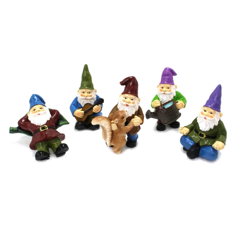 

Fairy Garden - 5pcs Miniature Gnomes Figurines Accessories for Outdoor Decor