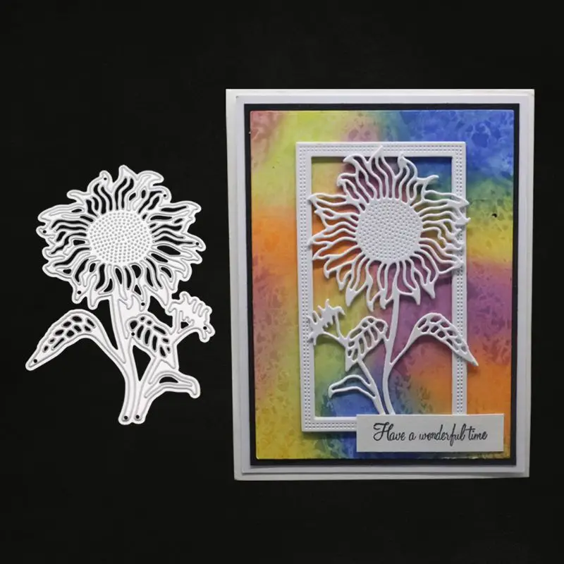 Подсолнечник бутылки металла вырубки Трафаретный Скрапбукинг DIY штамп для