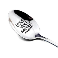 wedding anniversary gift valentines day stainless steel long handle engraved spoon household supplies