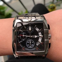 real photo megir mens watches luxury top brand creative business stainless steel quartz wristwatches men relogio masculino