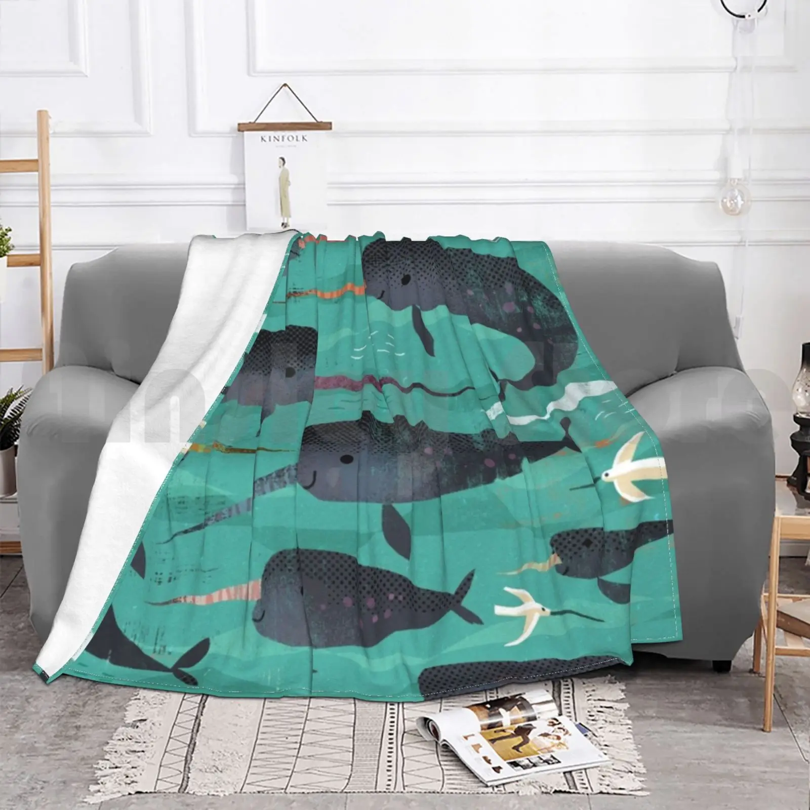 Одеяло Narwhals And Narbirds модное одеяло на заказ 2522 Гарет Лукас нарваль Кит Сова птицы