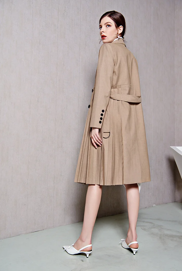 Getвесенний Женский Тренч с длинным рукавом двубортный женский ветровка