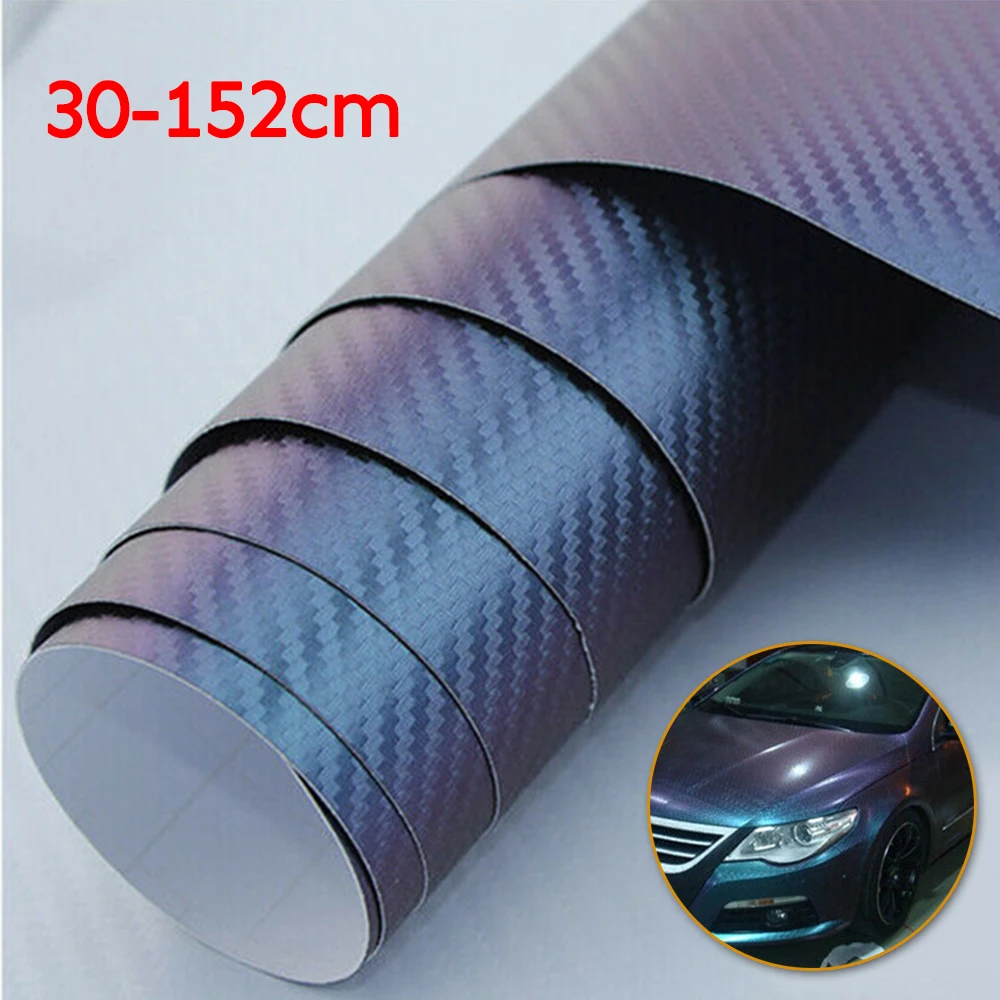 

Purple Blue Carbon Fiber Car Wrap Vinyl Film DIY Decal Air Release Glossy Sticke Waterproof Body Strikes