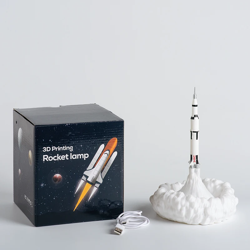 3D печать Космический Шаттл светильник светодиодный ночник USB перезаряжаемая ракетная лампа поддержка дропшиппинг
