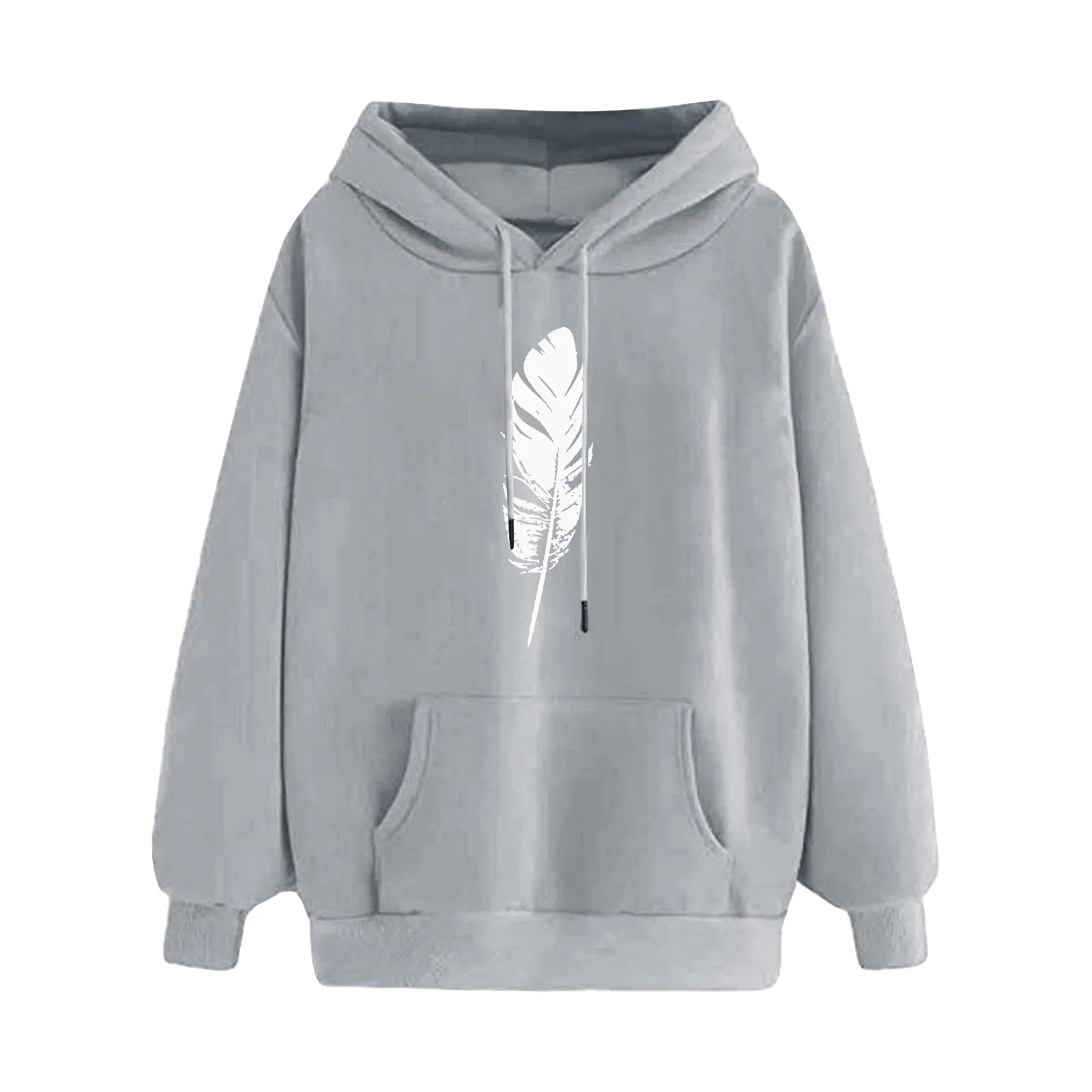 Streetwear Hoodies Women Sweatshirt Autumn Long Sleeve Hoody Harajuku Hoodie Cute Feather Print Sweatshirt Women Sudadera Mujer