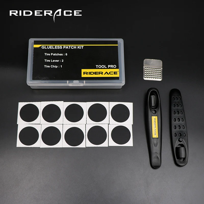 Glueless Chip Patches Kit Tyre Tire Lever Wheel Repair Tool Mtb Mountain Bike Road Inner Tire Piece Cycling Accessories