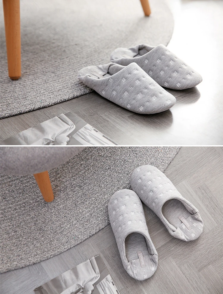 

GKTINOO 2021 Women Home Slippers For Indoor Bedroom House Soft Bottom Cotton Warm Shoes Adult Guests Flats