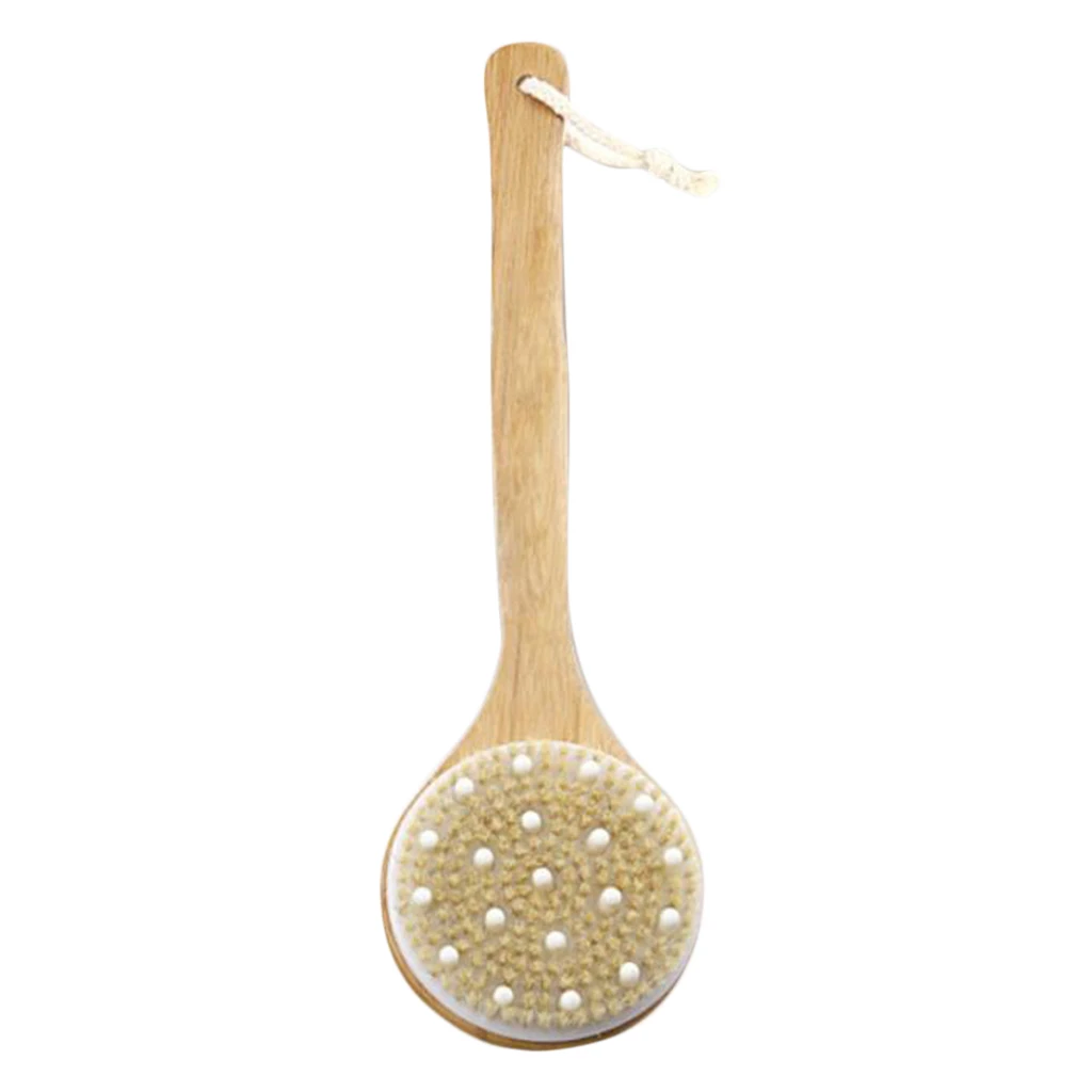

100% Natural Bristles Body Shower Brush Brush Long-handled Spa Massager