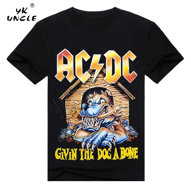 As the picture 4 YK UNCLE брендовая мужская/женская футболка из хлопка AC/DC, рок-группа acdc, летняя мужская однотонная черная свободная футболка, топы - Цвет: As the picture 4