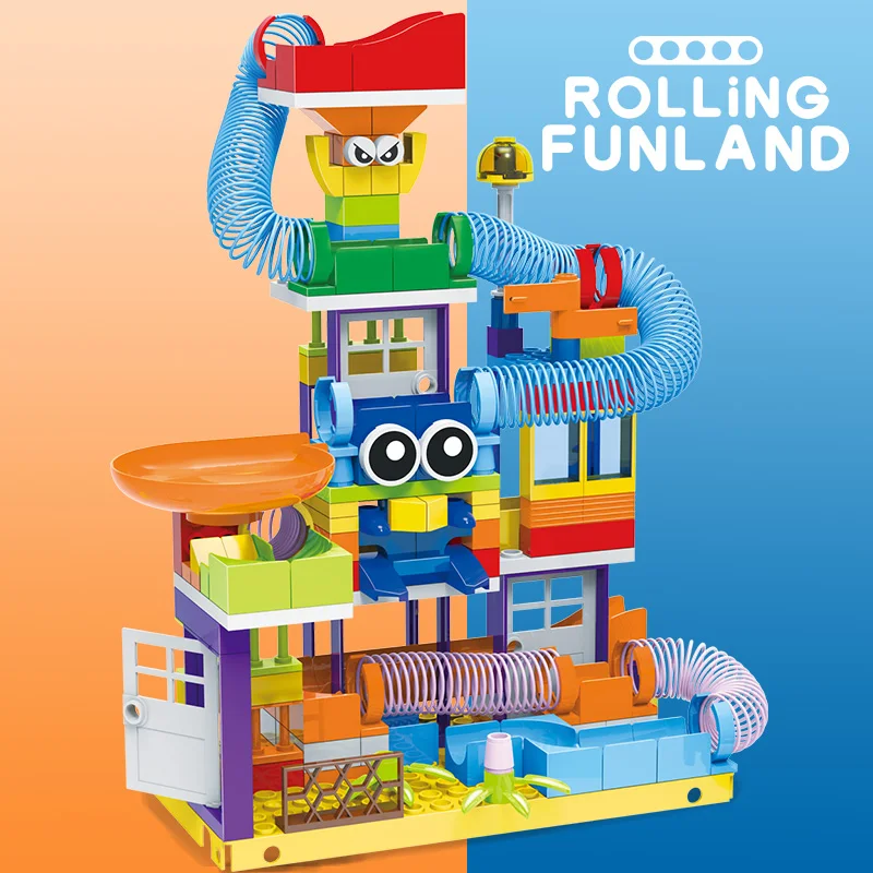 Строительный блок большого размера мраморный гоночный бег совместимый с Duploed