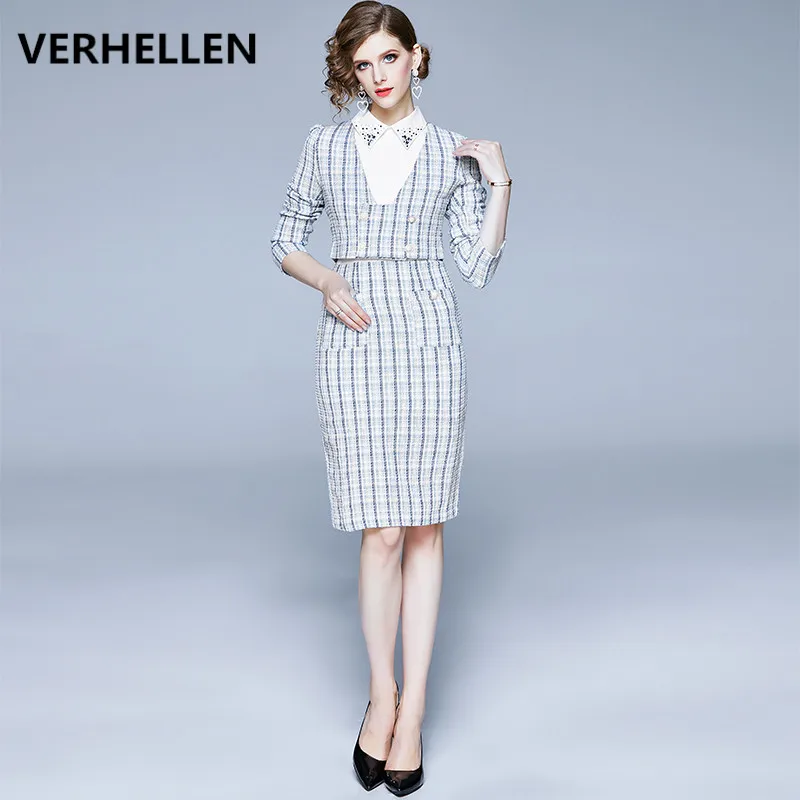 Женский двубортный пиджак VERHELLEN весенний подиумный с длинным рукавом и офисное