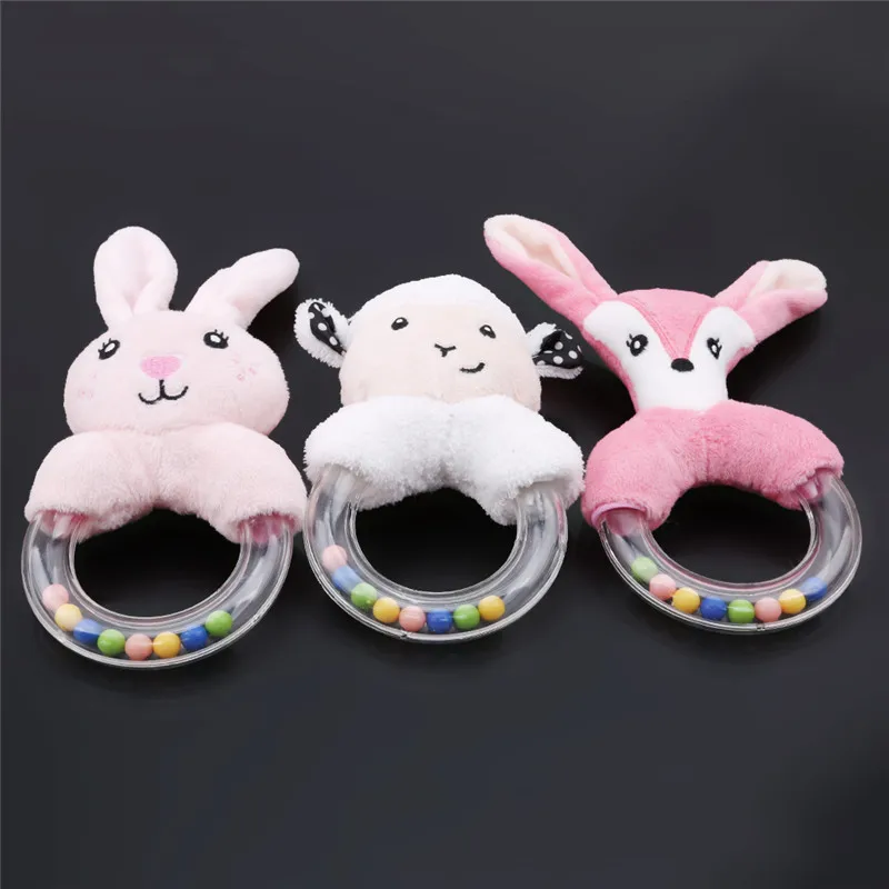

Baby Plush Toys Cute Cartoon Plush Rabbit Sheep Hand Bell Round Hand Rattling Newborn Boys Girls Toys Gift