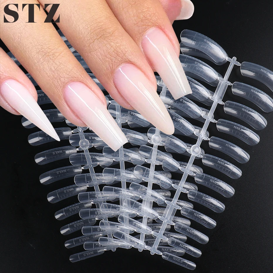 Накладные ногти STZ Типсы для быстрого наращивания ногтей полное покрытие