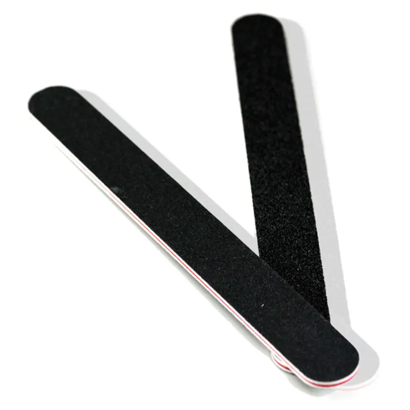 2pcs Straight 2 шт Черная наждачная бумага пилочка для ногтей 100/180 Тонкий полумесяц дизайн ногтей зернистость для маникюра инструмент черная пилка - Цвет: 2pcs Straight