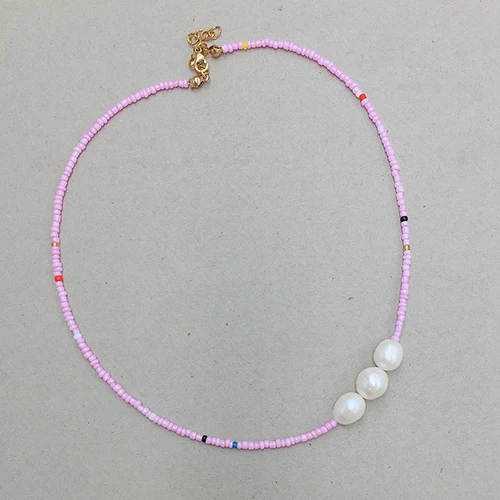 Boho, колье из пресноводного жемчуга, ожерелье с кулоном, женское, erkek kolye bijoux femme, ожерелье из бисера, ожерелье, мода - Окраска металла: necklace