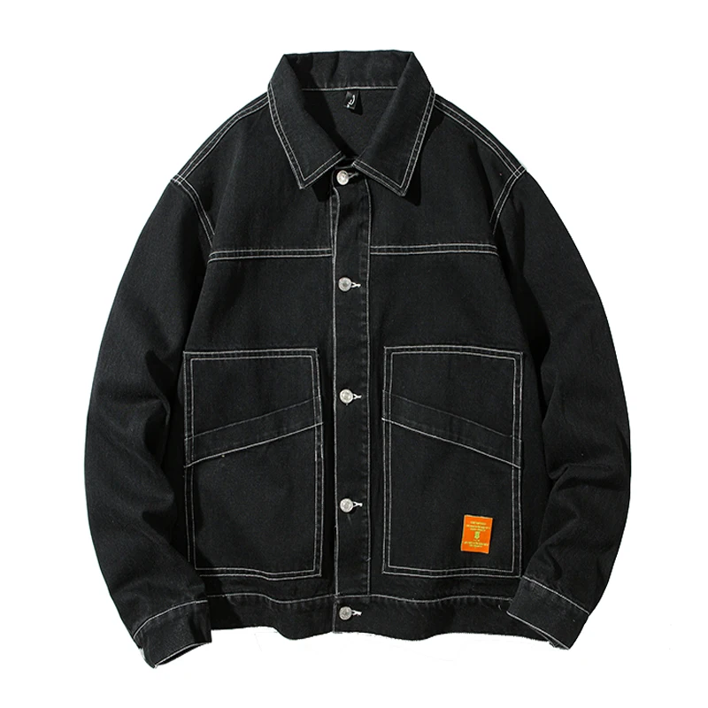 

Streetwear Men Jackets And Coats Denim Cargo Jacket 2021 Fashion Mens Outwear Male Plus Size Overcoats