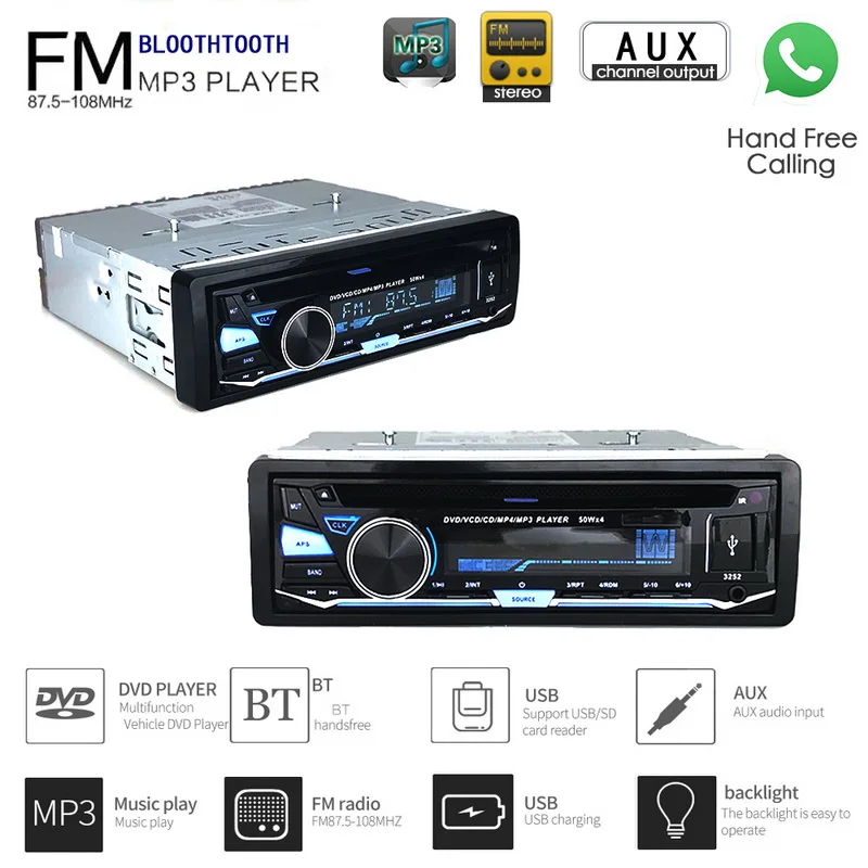 Bluetooth 1 din MP3 автомобильный радиоприемник проигрыватель Съемная панель стерео FM AUX в USB SD карта аудио плеер с пультом дистанционного управления
