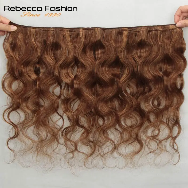 Rebecca волосы бразильские натуральные волнистые 1 пучок Цветные # P1B/30 P4/27 P4/30 P6/27 Remy