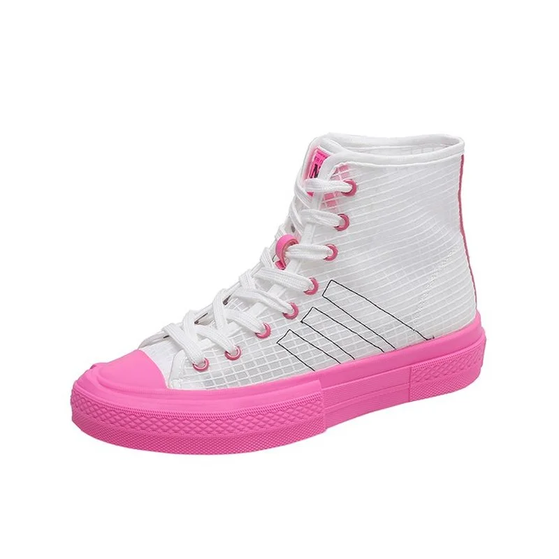 

New Autumn Women's Shoes Chic Colors High Top Flats Casual Flat Heel Sneakers Designer Comfy Flats 2021 Lace Up Shoes for Women